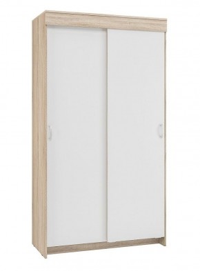 Шкаф-купе Бассо 1.0 (Дуб Сонома/Белый) 2 двери 2 зеркальные вставки в Сысерти - sysert.ok-mebel.com | фото 3