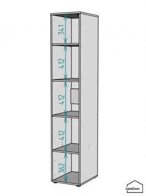 Шкаф Linnea MHR-1-2 2050х400х510 (ДВ-М 11.1.25) в Сысерти - sysert.ok-mebel.com | фото 3