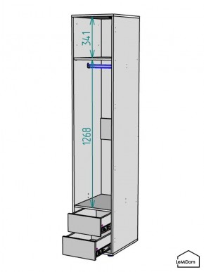 Шкаф Linnea MHR-1-3 2050х400х510 (ДВ-М 11.1.25) в Сысерти - sysert.ok-mebel.com | фото 3