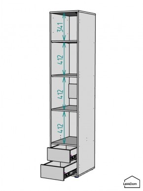 Шкаф Linnea MHR-1-4 2050х400х510 (ДВ-М 11.1.25) в Сысерти - sysert.ok-mebel.com | фото 3