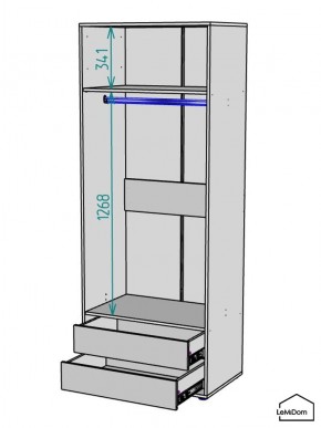 Шкаф Linnea MHR-2-3 2050х800х510 (ДВ-М 11.1.25) в Сысерти - sysert.ok-mebel.com | фото 3