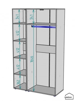 Шкаф Linnea MHR-3-1 2050х1200х510 (ДВ-М 11.1.25) в Сысерти - sysert.ok-mebel.com | фото 3