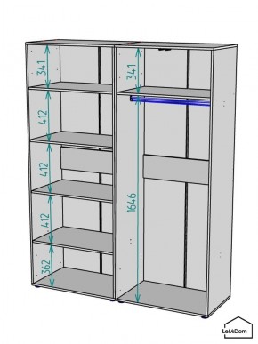 Шкаф Linnea MHR-4PO-1 2050х1600х510 (Белый-М 11.1.1) в Сысерти - sysert.ok-mebel.com | фото 3