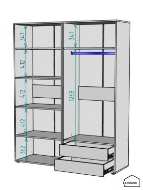 Шкаф Linnea MHR-4PO-2 2050х1600х510 (Белый-М 11.1.1) в Сысерти - sysert.ok-mebel.com | фото 3