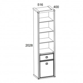 Шкаф открытый 1D1S, MAGELLAN, цвет Сосна винтаж в Сысерти - sysert.ok-mebel.com | фото 2