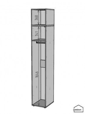 Шкаф с антресолью Linnea MHR-1A-1 2450х400х510 (ДВ-М 11.1.25) в Сысерти - sysert.ok-mebel.com | фото 3