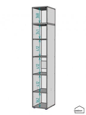 Шкаф с антресолью Linnea MHR-1A-2 2450х400х510 (ДВ-М 11.1.25) в Сысерти - sysert.ok-mebel.com | фото 3