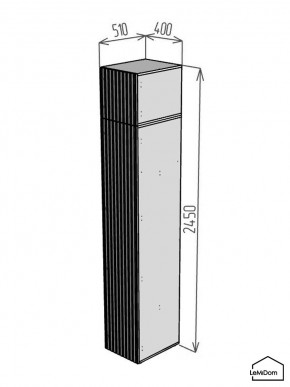 Шкаф с антресолью Linnea MHR-1A-3 2450х400х510 (ДВ-М 11.1.25) в Сысерти - sysert.ok-mebel.com | фото 2