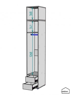 Шкаф с антресолью Linnea MHR-1A-3 2450х400х510 (ДВ-М 11.1.25) в Сысерти - sysert.ok-mebel.com | фото 3