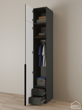 Шкаф с антресолью Linnea MHR-1A-3 2450х400х510 (Графит-М 11.1.25) в Сысерти - sysert.ok-mebel.com | фото 5