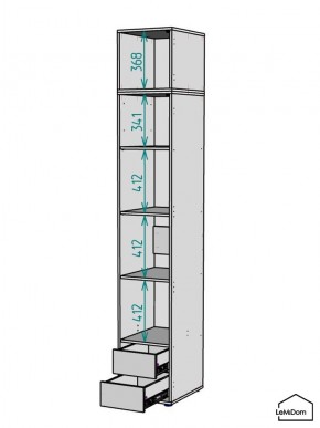 Шкаф с антресолью Linnea MHR-1A-4 2450х400х510 (ДВ-М 11.1.25) в Сысерти - sysert.ok-mebel.com | фото 3