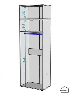 Шкаф с антресолью Linnea MHR-2A-1 2450х800х510 (Графит-М 11.1.25) в Сысерти - sysert.ok-mebel.com | фото 3