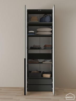 Шкаф с антресолью Linnea MHR-2A-3 2450х800х510 (Графит-М 11.1.25) в Сысерти - sysert.ok-mebel.com | фото 5