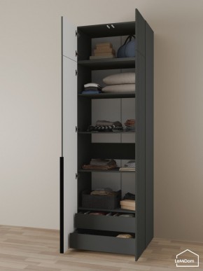 Шкаф с антресолью Linnea MHR-2A-3 2450х800х510 (Графит-М 11.1.25) в Сысерти - sysert.ok-mebel.com | фото 6