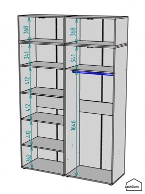 Шкаф с антресолью Linnea MHR-4A-1 2450х1600х510 (ДВ-М 11.1.25) в Сысерти - sysert.ok-mebel.com | фото 3
