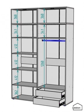 Шкаф с антресолью Linnea MHR-4A-2 2450х1600х510 (ДВ-М 11.1.25) в Сысерти - sysert.ok-mebel.com | фото 3