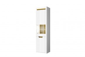 Шкаф с витриной 1V1D P, TORINO, цвет белый/Дуб наварра в Сысерти - sysert.ok-mebel.com | фото