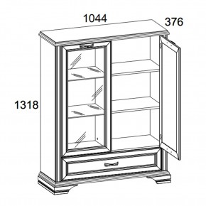 Шкаф с витриной 1V1D1SL, MONAKO, цвет Сосна винтаж/дуб анкона в Сысерти - sysert.ok-mebel.com | фото 2