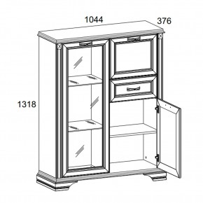 Шкаф с витриной 1V2D1S, MONAKO, цвет Сосна винтаж/дуб анкона в Сысерти - sysert.ok-mebel.com | фото 2