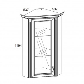 Шкаф с витриной 1VU, MONAKO, цвет Сосна винтаж/дуб анкона в Сысерти - sysert.ok-mebel.com | фото 2