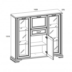 Шкаф с витриной 2V2D1S, MONAKO, цвет Сосна винтаж/дуб анкона в Сысерти - sysert.ok-mebel.com | фото 2