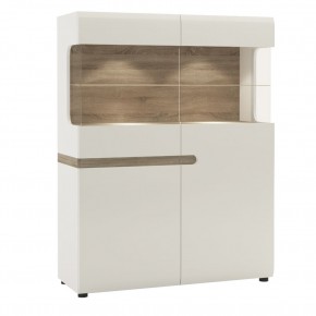 Шкаф с витриной 3D-1S/TYP 33, LINATE ,цвет белый/сонома трюфель в Сысерти - sysert.ok-mebel.com | фото