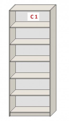 Шкаф СТАНДАРТ С1 без ящика серия "ГЕСТИЯ" (Бежевый песок/Дуб Небраска натуральный ) 800*520*2300 в Сысерти - sysert.ok-mebel.com | фото 3