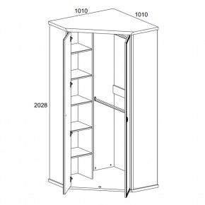 Шкаф угловой 2D, MAGELLAN, цвет Сосна винтаж в Сысерти - sysert.ok-mebel.com | фото 2