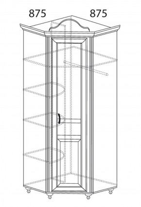 Шкаф угловой №562 "Алиса" (угол 875*875) в Сысерти - sysert.ok-mebel.com | фото 2