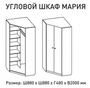 Шкаф угловой Мария 880*880 (ЛДСП 1 кат.) в Сысерти - sysert.ok-mebel.com | фото 2