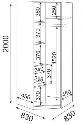 Шкаф угловой с зеркалом ОСТИН М01 (ЯШС) в Сысерти - sysert.ok-mebel.com | фото 3