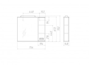 Шкаф-зеркало Cube 75 Эл. Правый Домино (DC5009HZ) в Сысерти - sysert.ok-mebel.com | фото 3
