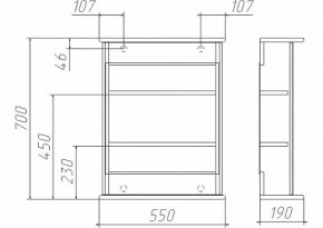 Шкаф-зеркало Милана 55 (правый/левый) Айсберг (DA1063HZ) в Сысерти - sysert.ok-mebel.com | фото 2