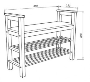 Скамья 85 Кантри для обуви, массив сосны, цвет белый в Сысерти - sysert.ok-mebel.com | фото 3