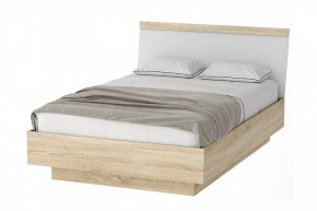 СОНАТА КРС-1400 Кровать с ПМ (дуб сонома/белый глянец) в Сысерти - sysert.ok-mebel.com | фото