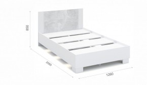 Спальня Аврора Кровать 120 со встроенным основанием под матрас Белый/Ателье светлый в Сысерти - sysert.ok-mebel.com | фото 2
