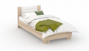 Спальня Аврора Кровать 120 со встроенным основанием под матрас Дуб сонома/Белый в Сысерти - sysert.ok-mebel.com | фото