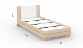 Спальня Аврора Кровать 120 со встроенным основанием под матрас Дуб сонома/Белый в Сысерти - sysert.ok-mebel.com | фото 2