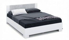 Спальня Аврора Кровать 160 со встроенным основанием под матрас Белый/Ателье светлый в Сысерти - sysert.ok-mebel.com | фото 1
