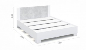 Спальня Аврора Кровать 160 со встроенным основанием под матрас Белый/Ателье светлый в Сысерти - sysert.ok-mebel.com | фото 2
