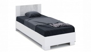 Спальня Аврора Кровать 90 со встроенным основанием под матрас Белый/Ателье светлый в Сысерти - sysert.ok-mebel.com | фото 1