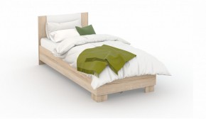 Спальня Аврора Кровать 90 со встроенным основанием под матрас Дуб сонома/Белый в Сысерти - sysert.ok-mebel.com | фото 1