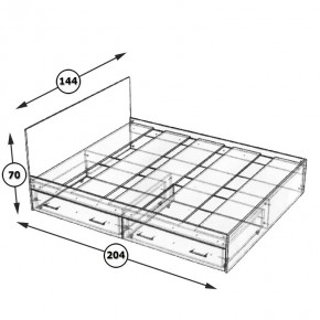Стандарт Кровать с ящиками 1400, цвет дуб сонома, ШхГхВ 143,5х203,5х70 см., сп.м. 1400х2000 мм., без матраса, основание есть в Сысерти - sysert.ok-mebel.com | фото 6