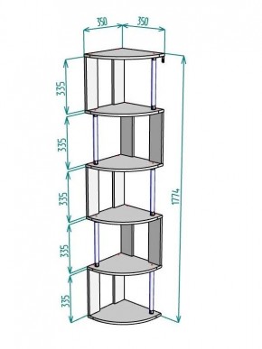 Стеллаж Maria S113-MA (Графит) в Сысерти - sysert.ok-mebel.com | фото 3