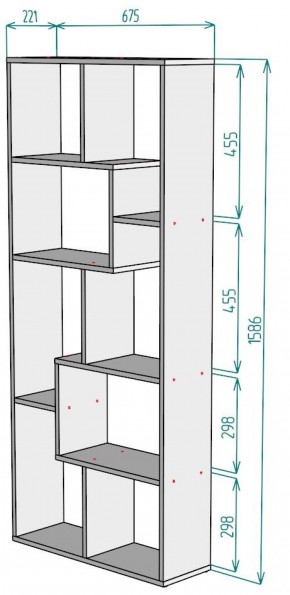 Стеллаж S8 1586х675х221 в Сысерти - sysert.ok-mebel.com | фото 2