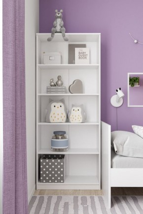 Стеллаж СИРИУС широкий, с пятью полками, цвет белый в Сысерти - sysert.ok-mebel.com | фото