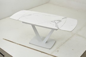 Стол ALATRI 120 GLOSS STATUARIO WHITE SOLID CERAMIC / WHITE, ®DISAUR в Сысерти - sysert.ok-mebel.com | фото 2