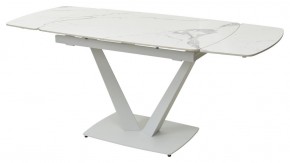 Стол ALATRI 120 GLOSS STATUARIO WHITE SOLID CERAMIC / WHITE, ®DISAUR в Сысерти - sysert.ok-mebel.com | фото 5