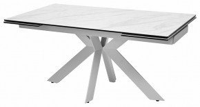 Стол BELLUNO 160 MARBLES KL-99 Белый мрамор матовый, итальянская керамика/ белый каркас, ®DISAUR в Сысерти - sysert.ok-mebel.com | фото 2