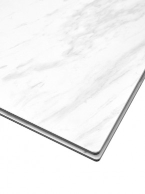 Стол BELLUNO 160 MARBLES KL-99 Белый мрамор матовый, итальянская керамика/ белый каркас, ®DISAUR в Сысерти - sysert.ok-mebel.com | фото 4